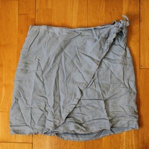Blue Chambray/Denim Wrap Skirt
